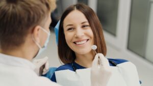 Dentist discussing a smile design treatment plan with a patient